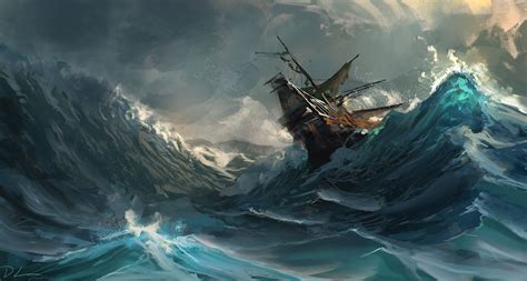 storm at sea sinking ship